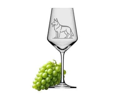 Weinglas Gravur Schäferhund Lasergravur Kunstwerk für Kenner 350ml spülmaschinenfest