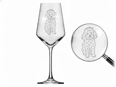 Weinglas Pudelmotiv 350ml spülmaschinenfest perfektes Geschenk für Pudel-Liebhaber