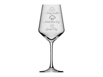 Weinglas Gravur Tagesglück 350 ml spülmaschinenfest ideal für Weinliebhaber