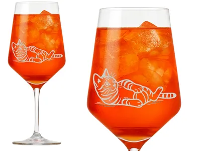 1x Weinglas mit Katzen Gravur 350 ml spülmaschinenfest ideal für Katzenliebhaber