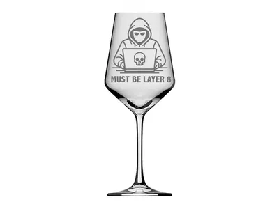 eXODA Weinglas ITNerd Must be Layer 8 das Glas für Technikbegeisterte 350 ml spülmaschinenfest