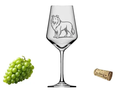 Weinglas Collie Designerstück spülmaschinenfest mit Gravur für stilvolles Weinvergnügen