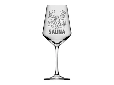 Weinglas hitzebeständig spülmaschinenfest für Weinliebhaber Saunagänger genieße dein Lieblingswein in der Sauna