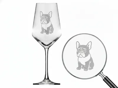 1x Weinglas Gravur Französische Bulldogge 350ml spülmaschinenfest für Hundeliebhaber