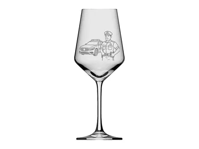 eXODA Weinglas Polizeimotiv langlebig spülmaschinenfest 350ml Kuh-Kalb Design