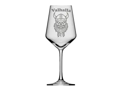 eXODA Valhalla Weinglas mit Wikinger Totenkopf originelles Design für Wein 350ml