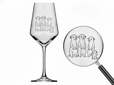 1x Erdmännchen Weinglas mit Baby spülmaschinenfest für gesellige Abende und soziale Projekte
