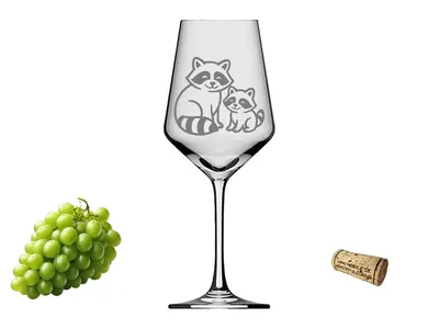 eXODA Waschbär-Weinglas 350 ml spülmaschinenfest für gesellige Runden mit Charme