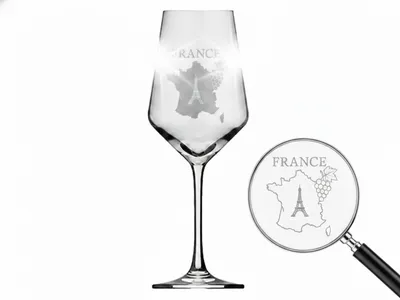 Weinglas Gravur Landkarte Frankreich 350ml spülmaschinenfest für entspannte Abende