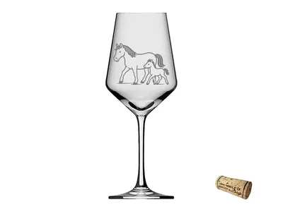 eXODA Weinglas Pferd mit Fohlen 350ml spülmaschinenfest elegantes Design für Weinliebhaber