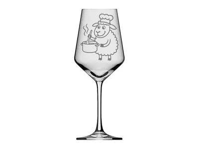 Weinglas Gravur Puppa Schaf kocht 350 ml elegant einzigartig für gesellige Abende