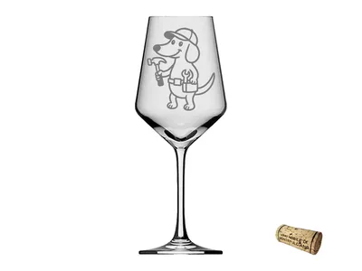 Weinglas Seppel Dackel Handwerker spülmaschinenfest 350 ml für gesellige Momente