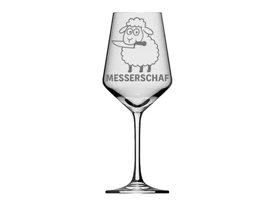eXODA Weinglas Gravur Puppa Messerschaf 350ml spülmaschinenfest elegant und praktisch