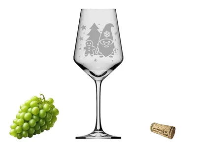 Weinglas Weihnachtswichtel 350ml spülmaschinenfest ideal für festliche Abende mit Freunden
