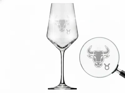 Weinglas Sternzeichen Stier Motiv 350ml spülmaschinenfest mit schöner Gravur