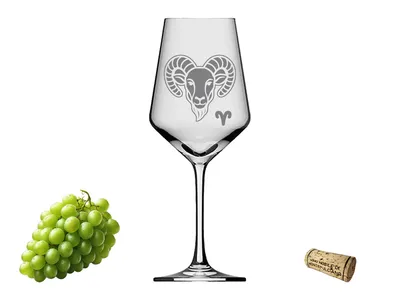 Weinglas Sternzeichen Widder 350ml spülmaschinenfest edles graviertes Design