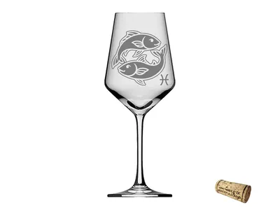 Weinglas Sternzeichen Fisch 350ml spülmaschinenfest und elegant mit Fischmotiv