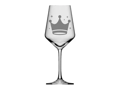 Weinglas 350ml spülmaschinenfest elegant mit Kronen-Gravur für gesellige Abende und Freizeit