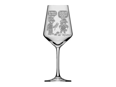 Weinglas Comic Gravur Puppa Schaf rasiert 350ml spülmaschinenfest