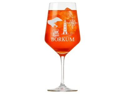Weinglas Borkum 350ml spülmaschinenfest mit Gravur Puppa Schaf elegant und vielseitig