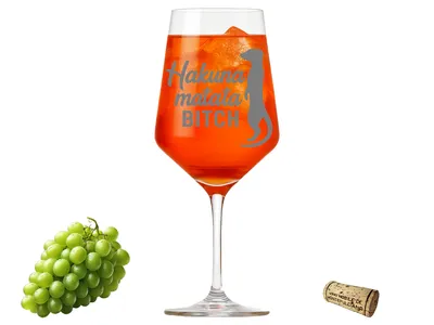 Weinglas mit Gravur Hakuna matata bitch absolut spülmaschinenfest für entspannte Abende
