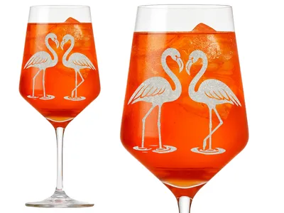 1x Weinglas Flamingo Gravur 350ml spülmaschinenfest ideal für gesellige Anlässe und mehr