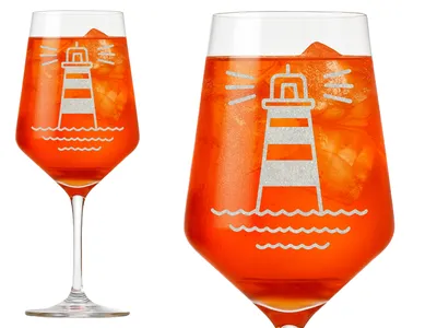 Valhalla 1x Weinglas Gravur Leuchtturm - spülmaschinenfest 350 ml für gesellige Anlässe