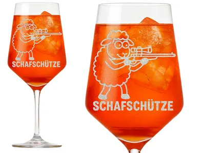 1x Weinglas Gravur Puppa Schafschütze tolle Frisur 350ml spülmaschinenfest