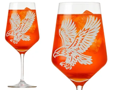 1x Weinglas Adler Gravur 350ml spülmaschinenfest ideal für gesellige Anlässe