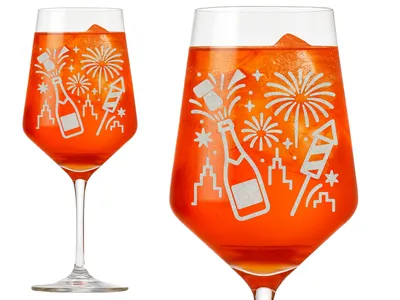 Weinglas mit individueller Gravur für Sylvesterfeiern 350ml spülmaschinenfest ideal für Weinfreunde