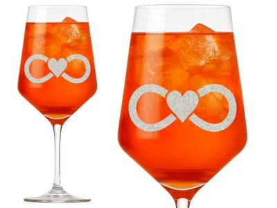 1x Weinglas mit Gravur Infinity Unendlichkeitssymbol 350ml spülmaschinenfest