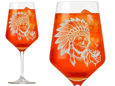 1x Weinglas Indianer 350ml spülmaschinenfest elegant mit Gravur