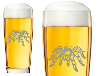 Bierglas 500ml mit Vogelspinnen Gravur spülmaschinenfest für Tierliebhaber und gesellige Abende