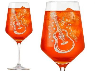 Weinglas Gravur Gitarre 350ml spülmaschinenfest ideal für Musikliebhaber