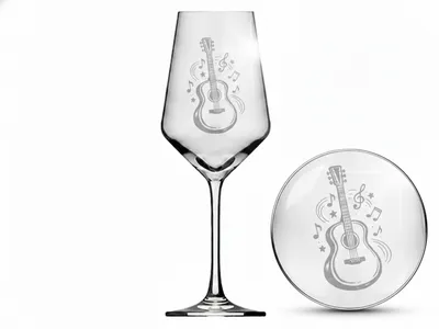 Weinglas Gravur Gitarre 350ml spülmaschinenfest für Musikliebhaber kreative Genussmomente