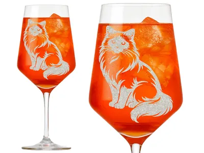 1x Weinglas Heilige Birma Katze Gravur 350 ml spülmaschinenfest 21 cm x 8 cm
