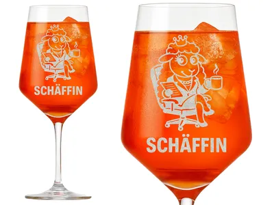 Weinglas Gravur Puppa Schaf 350ml spülmaschinenfest elegantes Design Geschenkidee