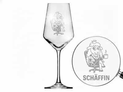 Weinglas graviert Puppa Schaf die Schäffin 350ml spülmaschinenfest für besondere Anlässe