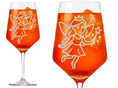 1x Weinglas mit filigraner Gravur Fee 350ml spülmaschinenfest und elegant