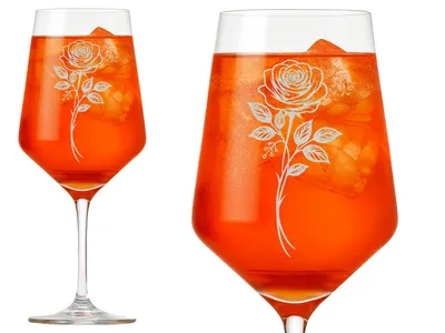 1x Weinglas mit Gravur Rose 350ml spülmaschinenfest elegant und praktisch