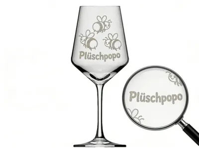 Weinglas Hummel Plüschpopo Gravur spülmaschinenfest 350 ml ideal für besondere Anlässe