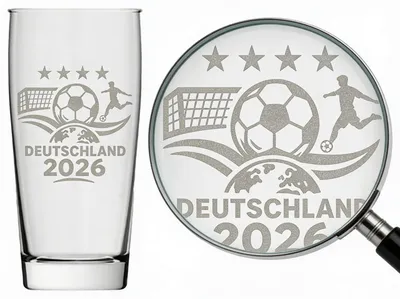 Bierglas Gravur Fussball Spektakel 2026 500ml spülmaschinenfest für Fussballfans