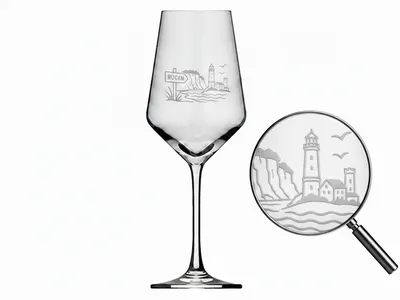 Weinglas Insel Rügen elegante Gravur spülmaschinenfest 350 ml Design Highlight