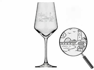 Weinglas Grömitz elegante Gravur spülmaschinenfest 350 ml robust und stylish