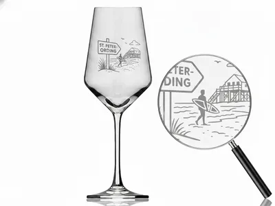Weinglas St. Peter-Ording elegante Gravur spülmaschinenfest 350 ml hochwertig