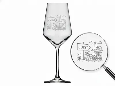 Weinglas Insel Juist Gravur spülmaschinenfest 350 ml hochwertig klaren Linien