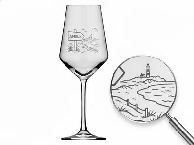 Weinglas Insel Amrum Gravur spülmaschinenfest 350 ml hochwertig stabil