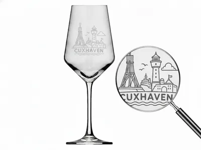 Weinglas Gravur Cuxhaven 350ml spülmaschinenfest für entspannte Abende - praktisch