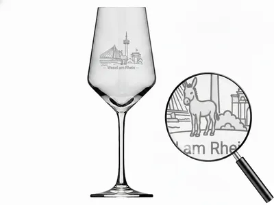 Weinglas Gravur Wesel am Rhein 350ml spülmaschinenfest für Abende Zuhause