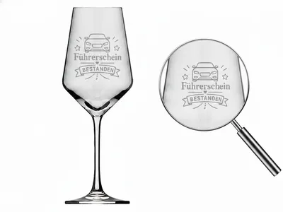 Weinglas Führerschein bestanden spülmaschinenfest 350ml robust ergonomisch